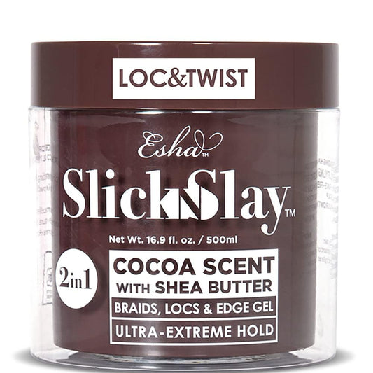Esha Slick N Slay braiding gel cocoa bottle with ultra hold for lasting styles