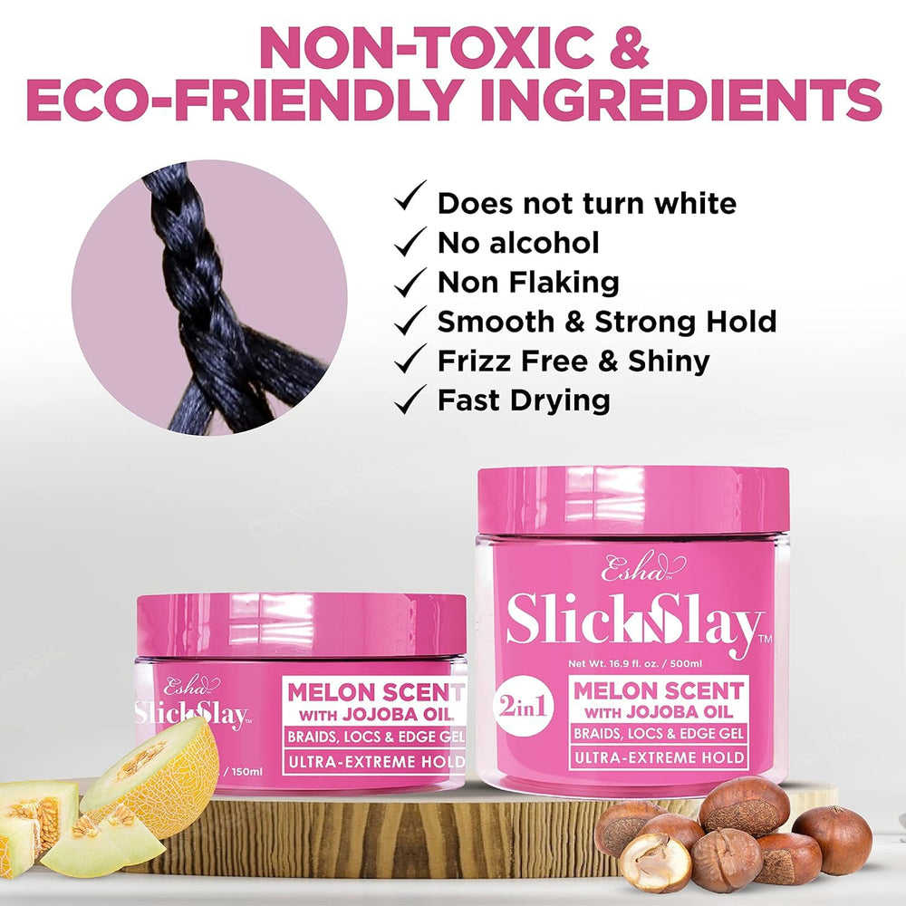 Silky hair close-up showing smooth shine with Esha Slick N Slay
