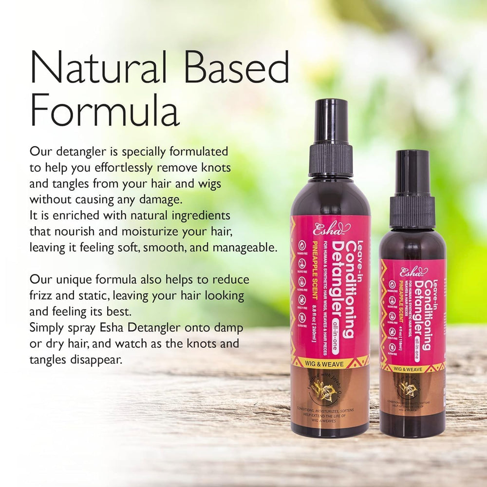 Esha Wig Revival Kit shampoo 4oz label highlights fiber-safe cleansing.