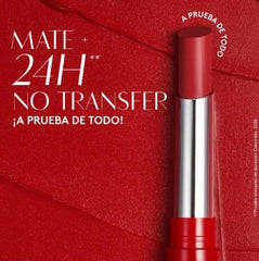ESIKA Colorfix Matte Lipstick Red Attitude application demonstrates smooth, creamy texture.