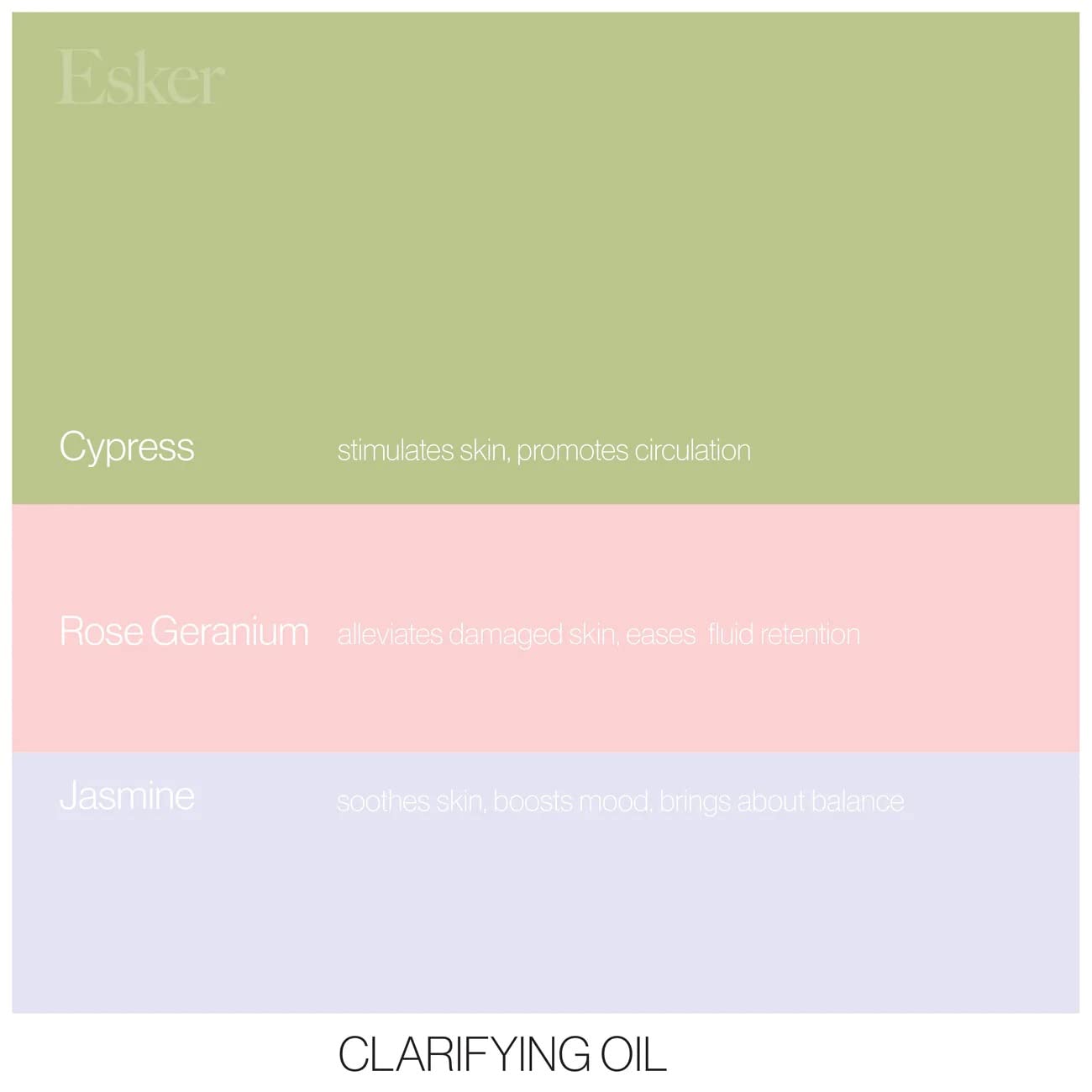 Close-up of Esker label emphasizing vegan, cruelty-free, clean beauty credentials.