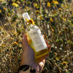 ESKER Restorative Body Oil pump closeup demonstrates easy, fast-absorbing hydration.