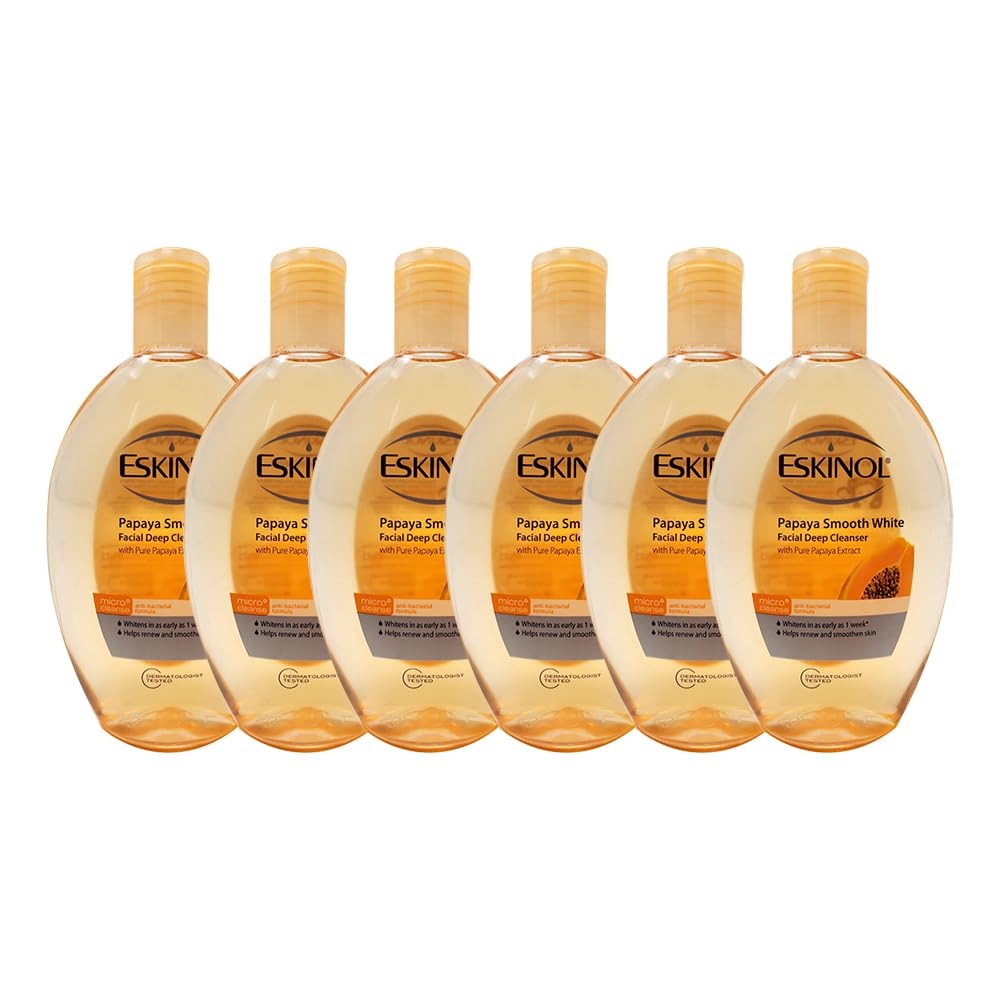 Eskinol Papaya Facial Cleanser bottle shows gentle daily cleansing