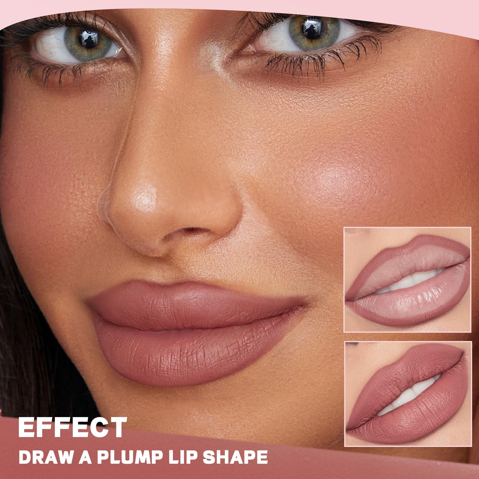 Espoce lip liner with built-in sharpener for sharp, clean lines.
