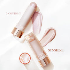 Espoir Be Glow Shading Stick Sunshine on-cheek demonstrates smooth contour and glow.