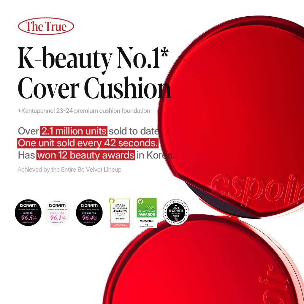Espoir Be Velvet Cushion olive shade swatch emphasizing olive undertones