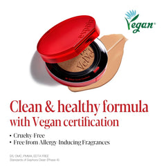 Espoir Be Velvet Cushion vegan formula closeup highlights cruelty-free care
