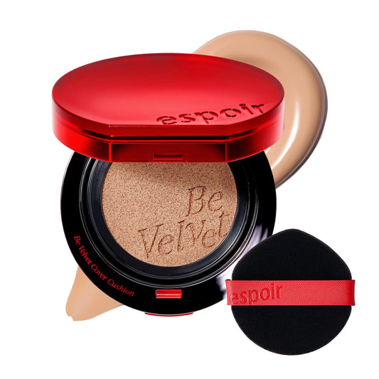 Espoir Be Velvet Cushion Foundation 27 Oat compact for portable, even coverage.