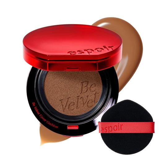 Espoir Be Velvet Cushion Foundation Sun Tan compact offers long-lasting color and velvety finish.