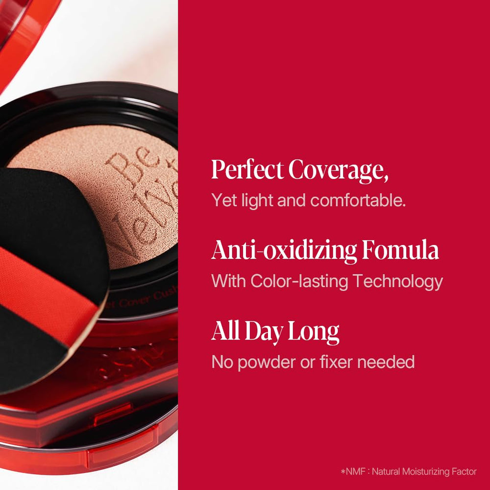 Espoir Be Velvet Cushion Ganache application puff in use highlights quick, even coverage.
