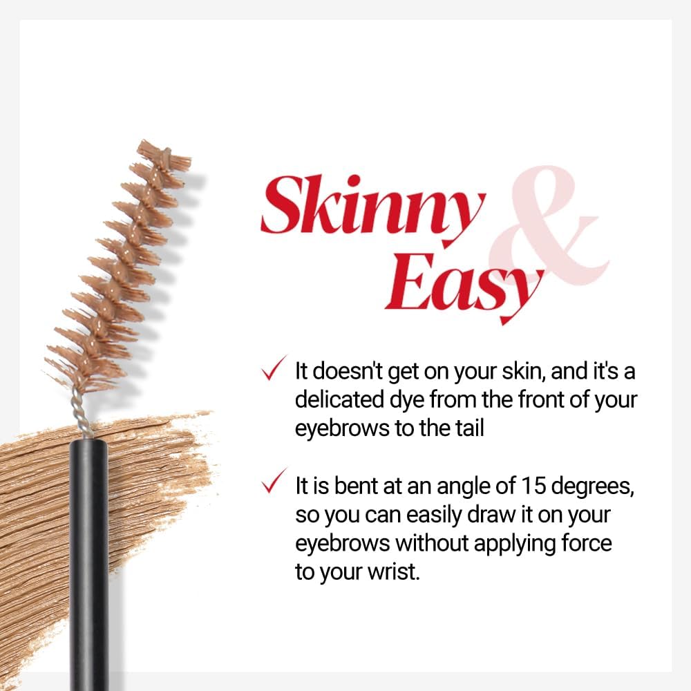 Espoir Brow Color Fixing Cara Taupe 2 angled skinny brush guides color.