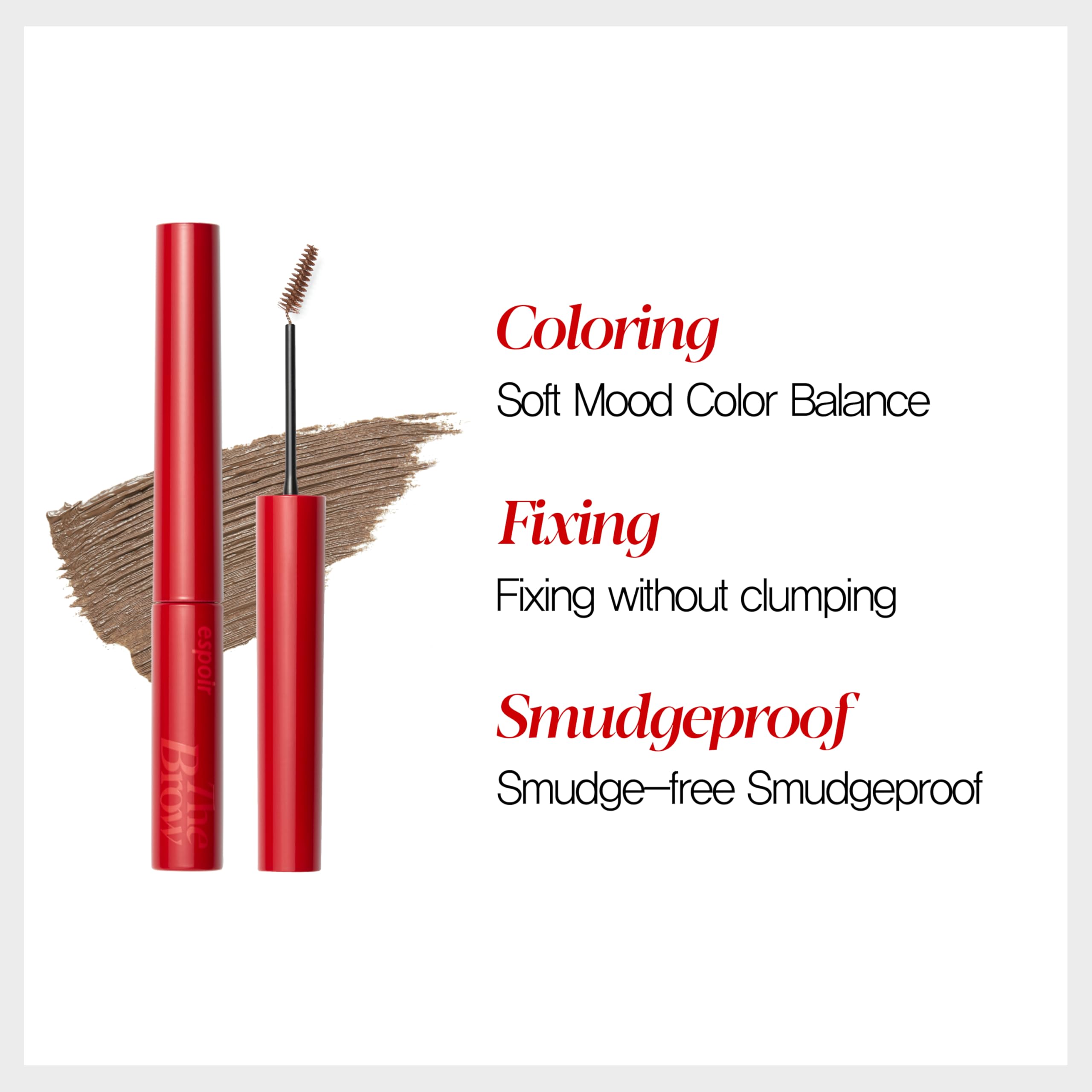 Espoir Brow Color Fixing Cara Taupe 2 long-lasting color in lightweight formula.
