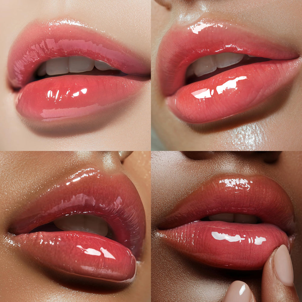 Espoir Couture Lip Tint Glaze moisturizing finish on lips showing dewy look.