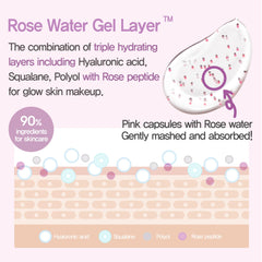 Dewy skin glow after using Espoir Glowrizer primer.