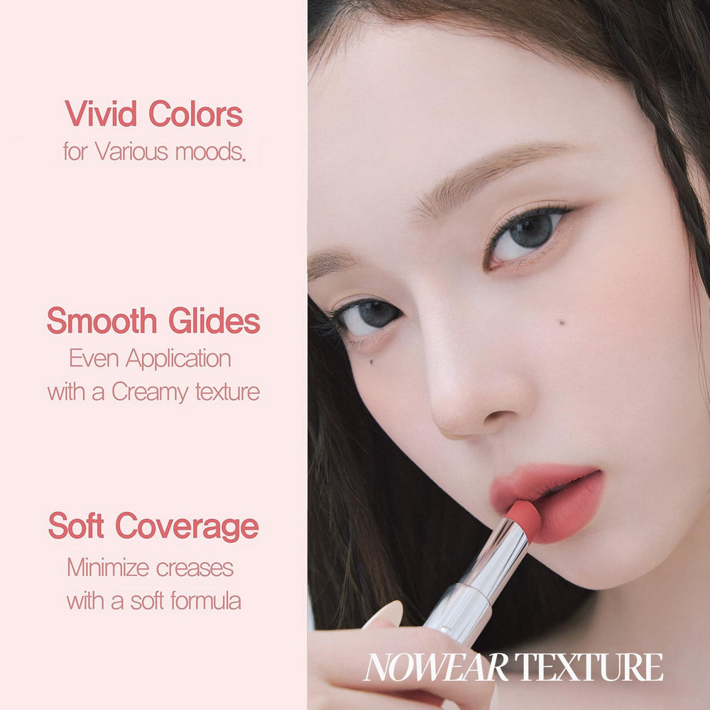 Espoir Nowear demonstrates overline lip look with blurred edge.