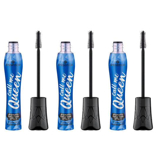 essence Call Me Queen mascara 3-pack packshot showing bold, waterproof lashes