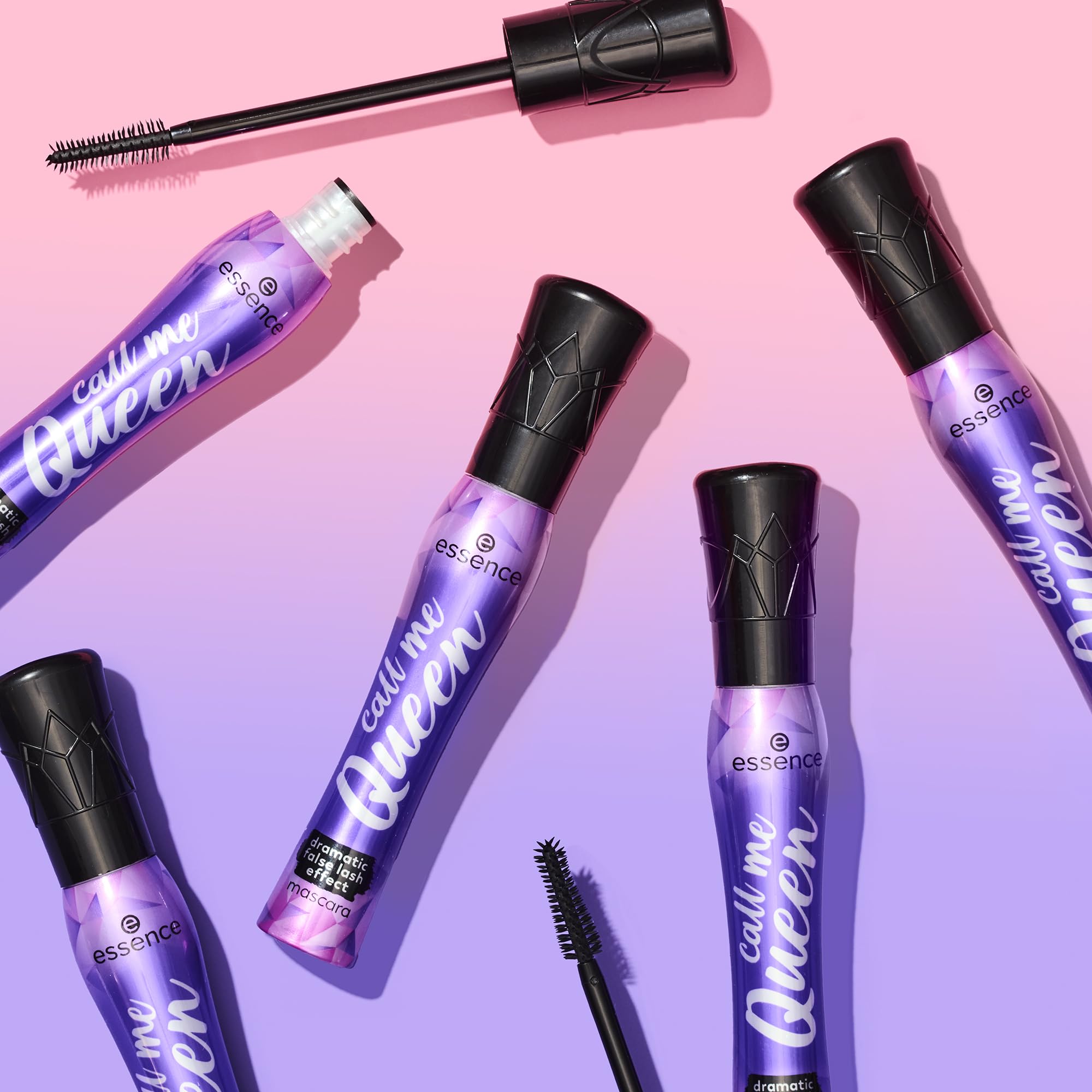 Essence Call Me Queen mascara triple-pack box and tubes.
