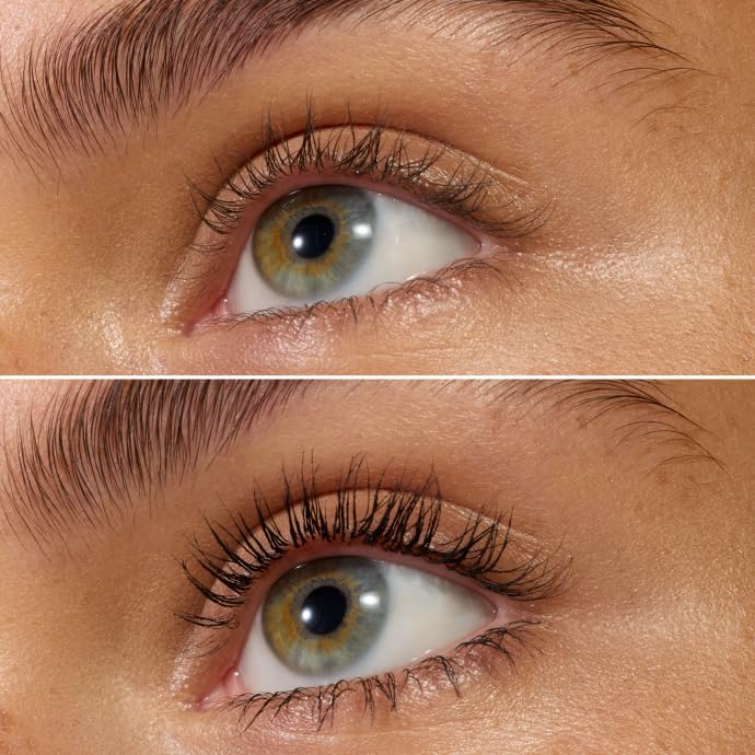 essence Call Me Queen mascara wand action demonstrating root-to-tip application and added length