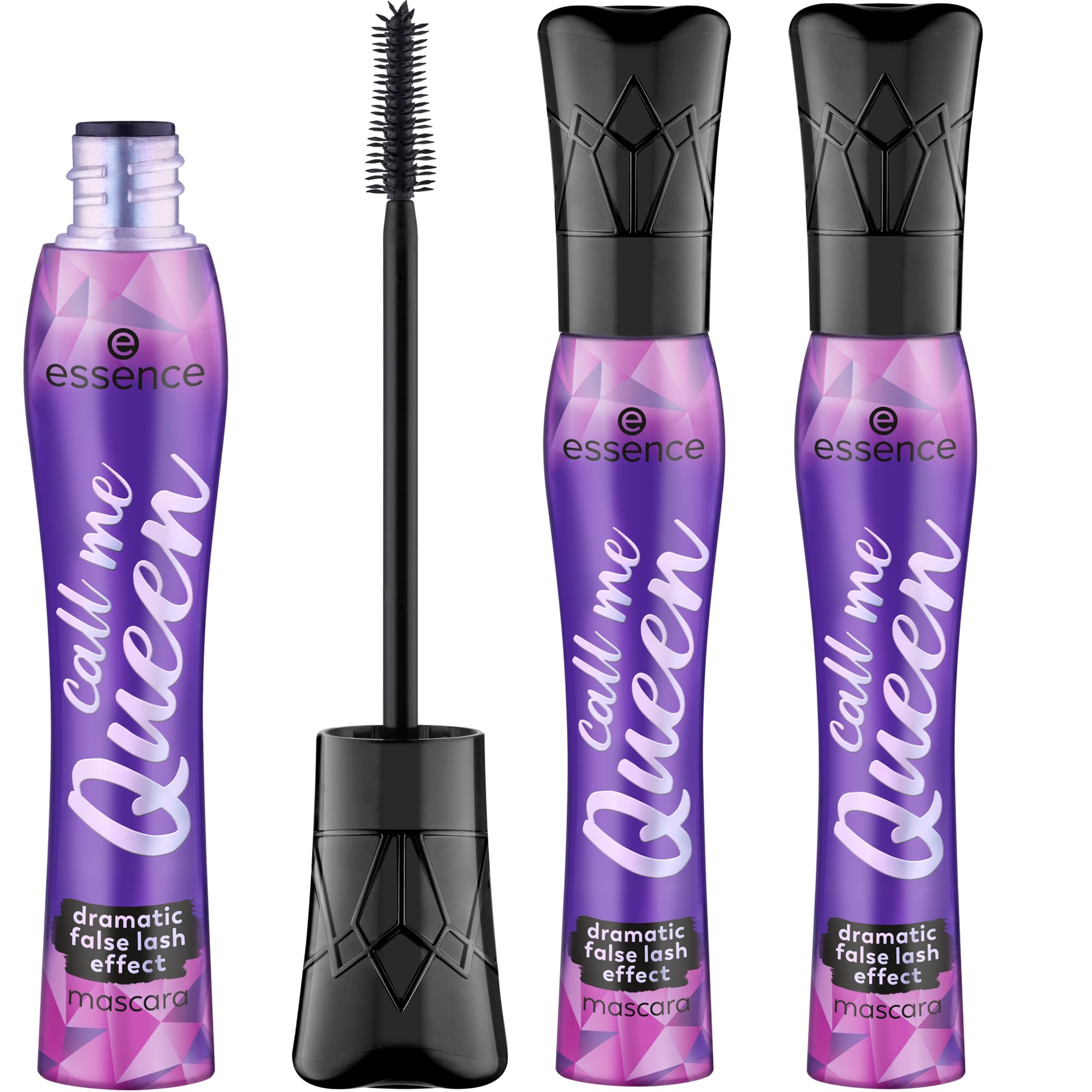 Essence Call Me Queen mascara wand close-up showing dramatic volume.