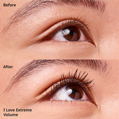 Essence I Love Extreme Volume Mascara lashes coated for extreme volume and definition.