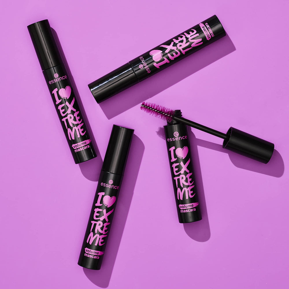 Close-up on a long-wear shot showing all-day definition with Essence Mascara.