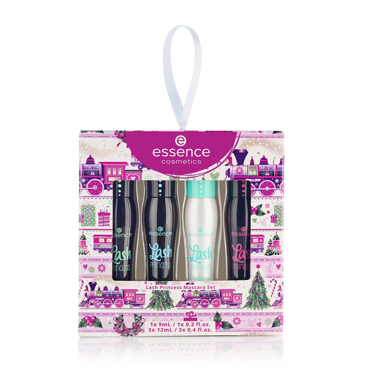 essence Lash Princess holiday gift set box with festive packaging, ideal for gifting