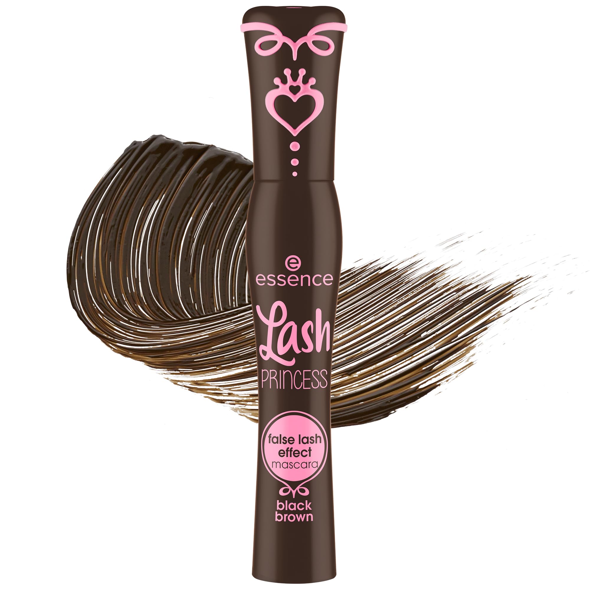 Essence Lash Princess Mascara Brown wand enables precise, clump-free application.