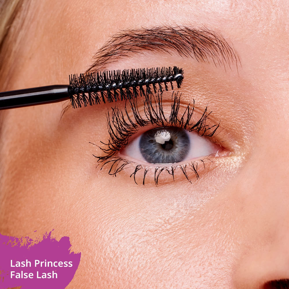 essence Lash Princess wand applying mascara to lashes for length