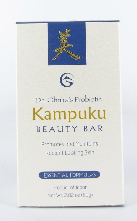 Dr Ohhira's Probiotic Kampuku Beauty Bar close-up showing creamy lather for gentle cleansing.