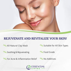 Applying Essential Living Bentonite Clay Mask to skin for soothing nourishment.