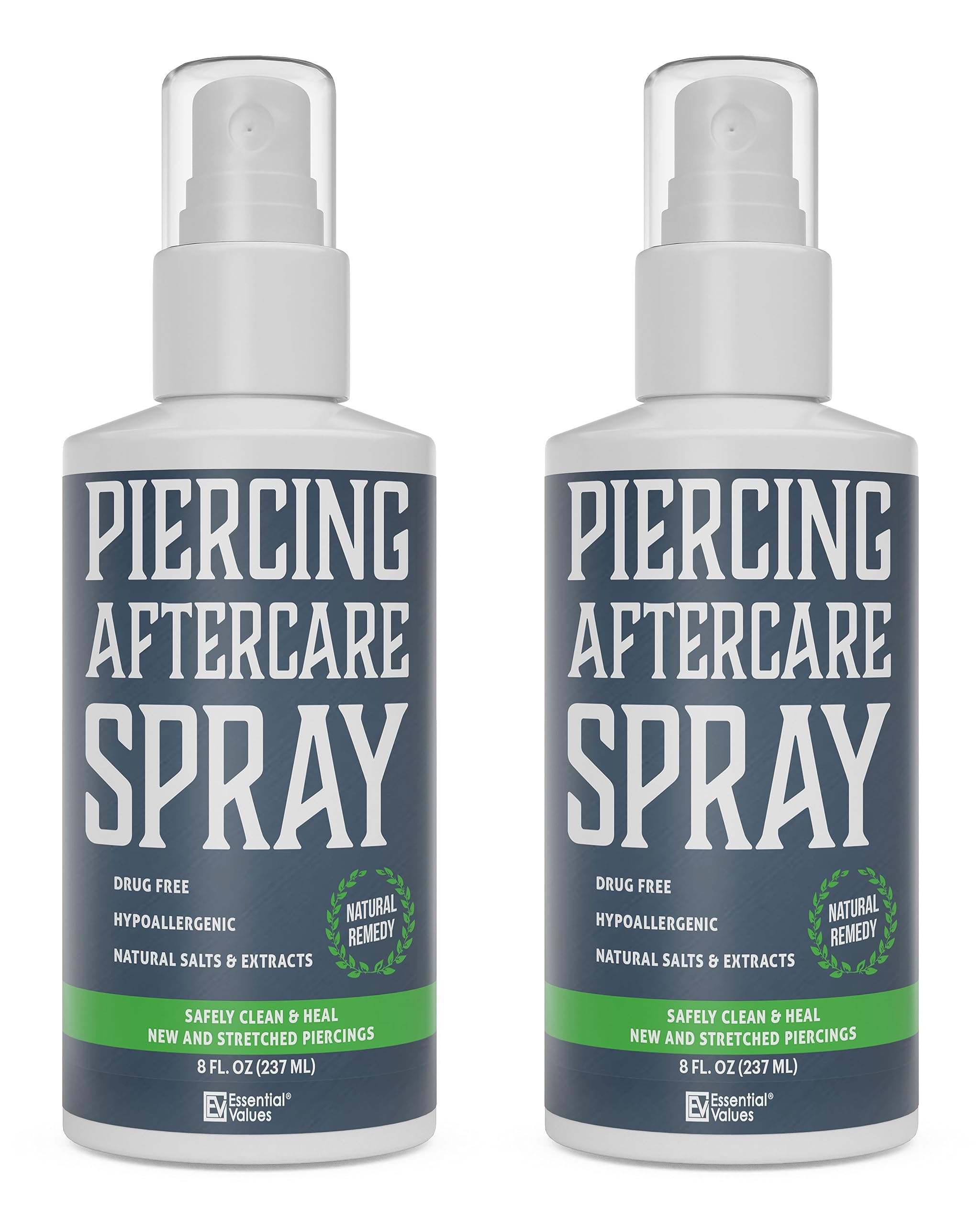 Essential Values two-pack piercing spray bottles for convenient at-home aftercare