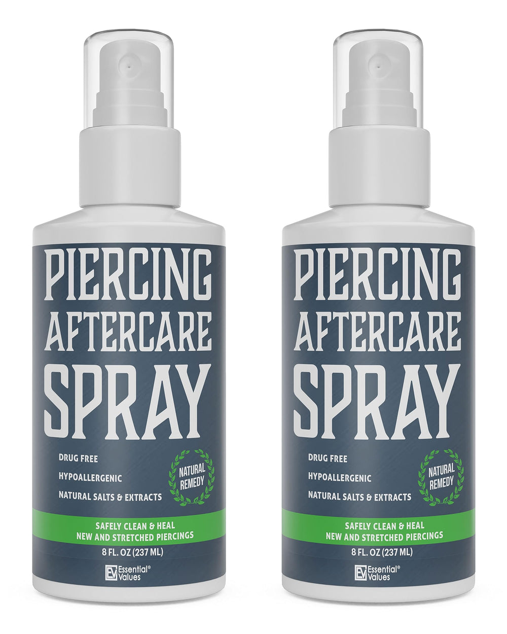 Essential Values two-pack piercing spray bottles for convenient at-home aftercare