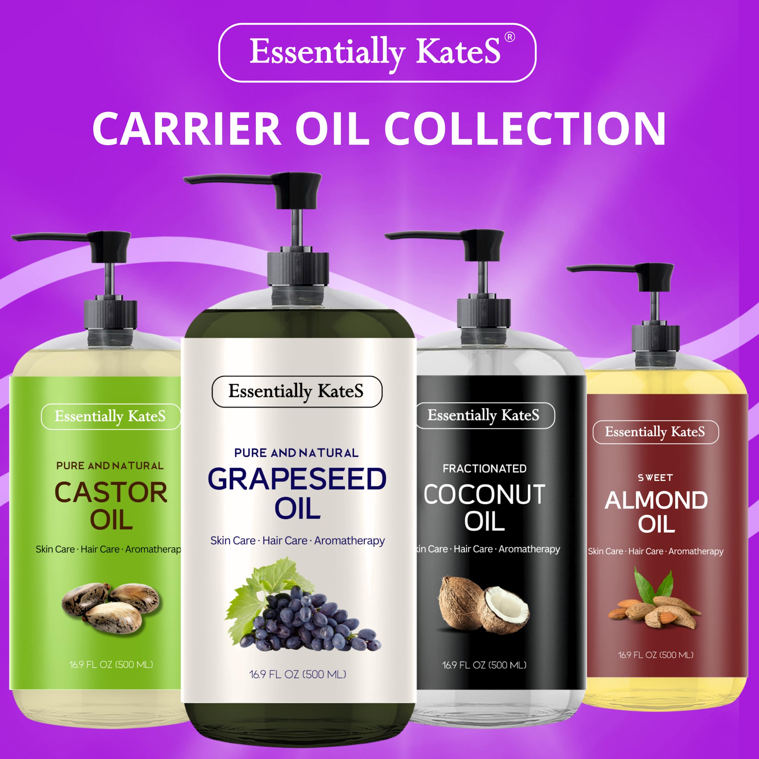 Essentially KateS Grapeseed Oil hair care for nourished, smoother strands.