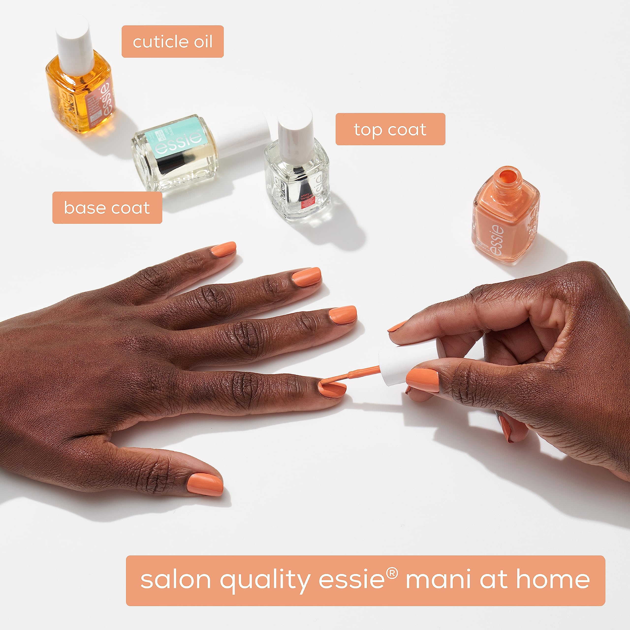 base coat applied on nails preparing for color