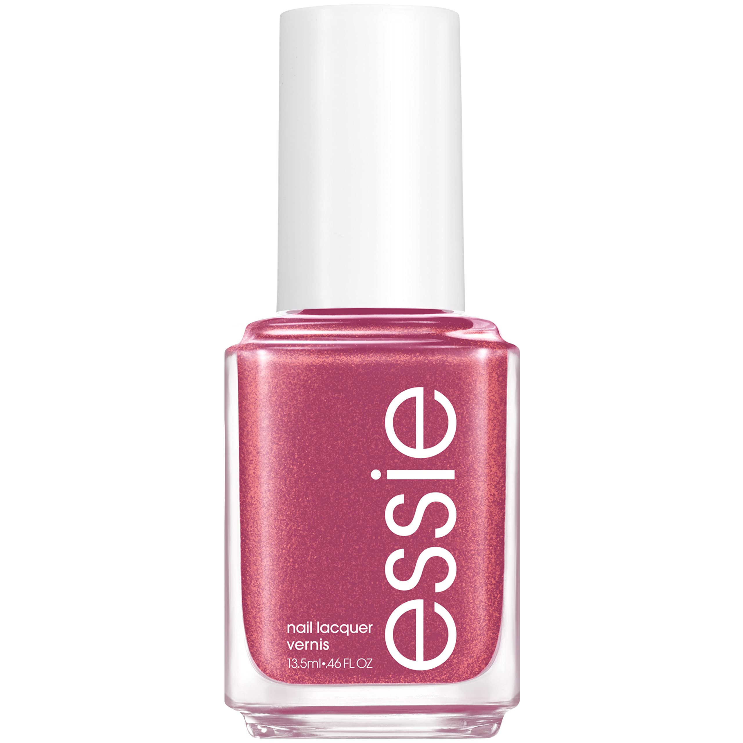 essie Ferris of Them All mauve-plum bottle view highlighting shimmering finish for chic nails
