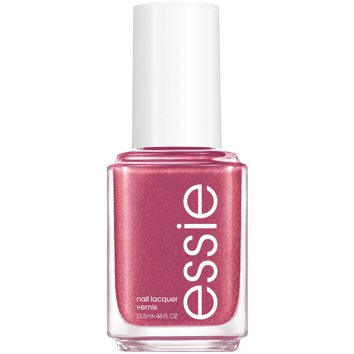 essie Ferris of Them All mauve-plum bottle view highlighting shimmering finish for chic nails
