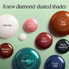 essie gel couture diamond-dusted finish adds luxe sparkle to nails