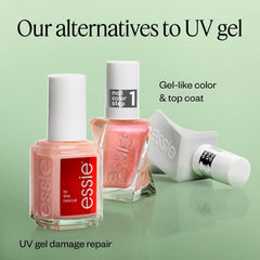 essie gel couture long-wear manicure closeup shows durable, high-shine result