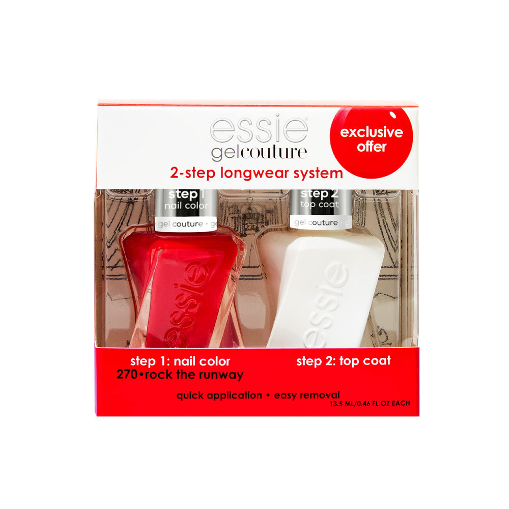 essie gel couture scarlet red nail polish bottle with cream finish for long-lasting color
