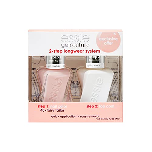 essie Gel Couture top coat bottle adds glossy shine and protection.