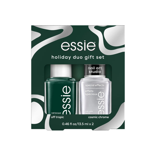 essie holiday gift set with emerald velvet bow for festive packaging