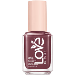 Essie LOVE bottle close-up showing the neutral plum shade for everyday wear.