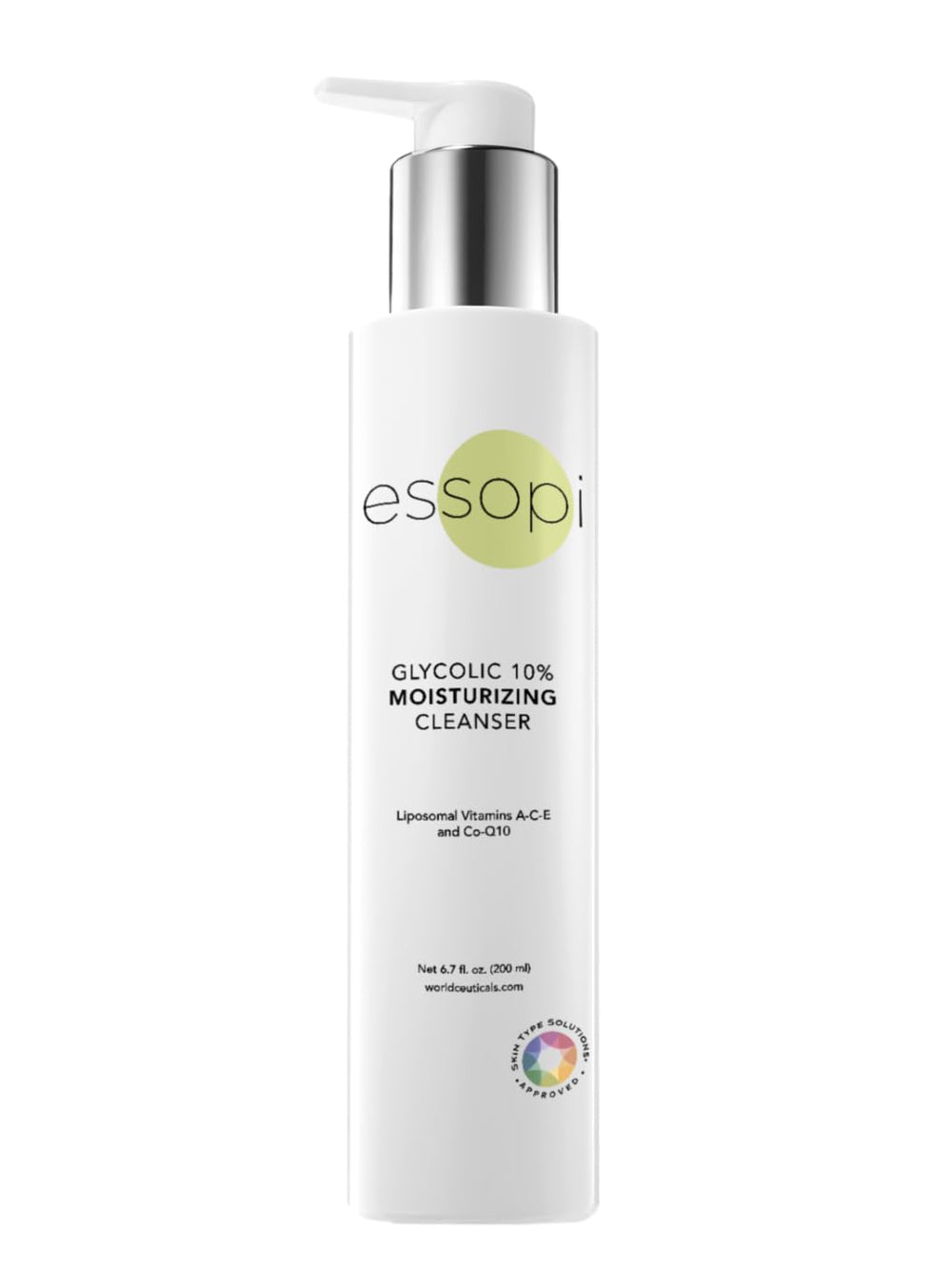 essopi Glycolic 10% Cleanser ingredients label highlights active exfoliant and moisturizing actions