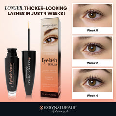 EssyNaturals Eyelash Serum applicator tip applying along the lash line.