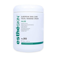 estheSKIN Aloe Facial Massage Cream 1000ml bottle with smooth texture for easy application and hydration.