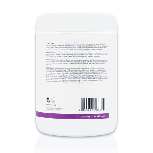 Hand applying estheSKIN Collagen Facial Massage Cream for lifting and firming effects.