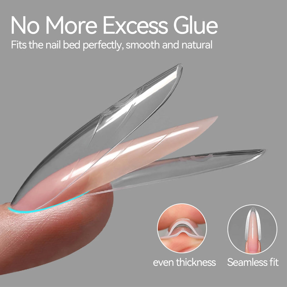ESUOHYM almond shape guide lines help achieve consistent almond nails.