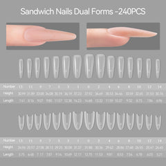 ESUOHYM clear dual nail forms provide visible control during application.