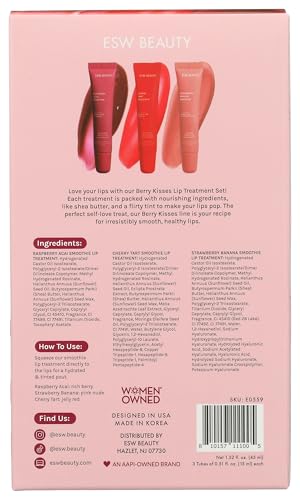 ESW Beauty Raspberry Acai balm hydrates lips close-up