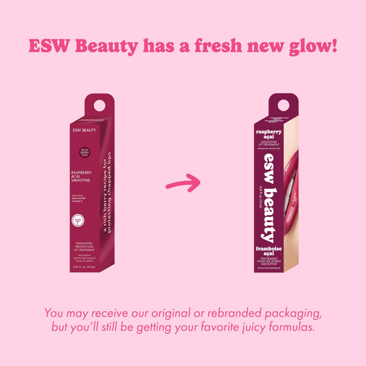 ESW Beauty berry tint lip swirl closeup highlights natural color and smooth lip care on lips.